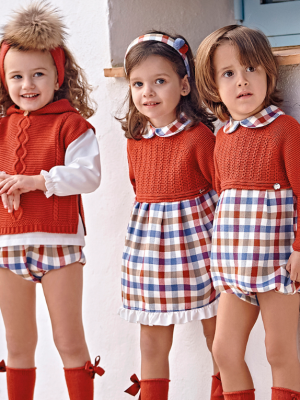 Vestido Juliana naranja cuadros