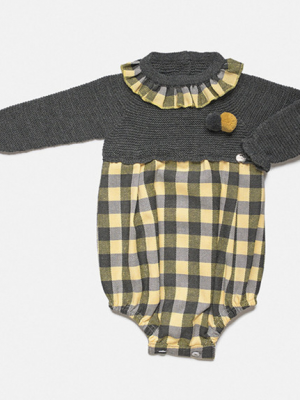 Pelele cuadros amarillo Juliana