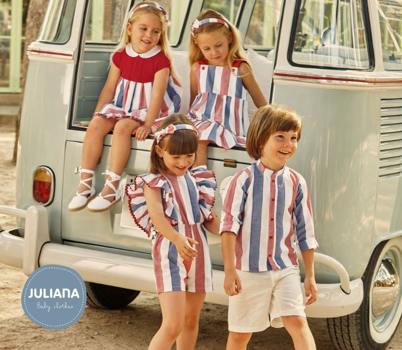 Conjunto Infantil Elegante Camisa de Rayas y Short Blanco - Imagen 3