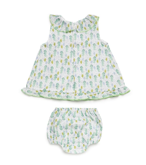 Jesusito Bebé con Cubrepañal Estampado Caballitos Verdes - Imagen 3