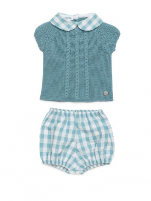 Conjunto Bebé Turquesa con Cuello